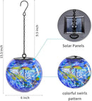 VCUTEKA Solar Hanging Lanterns Outdoor Decoration, Glass Solar Lights with Hook Up, Solar Garden Gazing Ball Light for Yard, Tree and Patio Decor, Blue by GreenHaven Gardens
