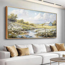 PHAOHUAXM Large Canvas Wall Art For Living Room Wall Decor For Bedroom Flower Watercolour Office Decoration Countryside Scenery Wall Picture Printing Art Painting Home Decor 30x60 In Wood Framed by CozyNest Decor