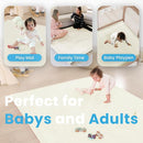 1.3" Thick Baby Play Mat for Floor, 28x72 Foam Tummy Time Mat, Padded Support Soft Plush Bedside Rugs for Infant Kids Toddler Crawling Kick Activity (Ivory) by TinyTreasures Baby Boutique