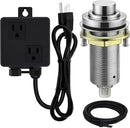 SinkTop Air Switch Kit (Long Full Brass Button) for Disposal, Dual Outlet, (Brushed Nickel) by CozyNest Decor