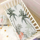 Tropical Vintage Palm Trees Crib Sheets for Boys and Girls, Fitted Baby Crib Sheets Soft and Breathable Mini Crib Sheets 39 X 27 X 5 Inches by TinyTreasures Baby Boutique