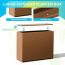 FENCY Metal Planter Box, Large Rectangular Planters for Outdoor Plants, Outdoor Tall Planters with Drainage Holes, Brown Metal Planters (30" L x 12" W x 24" H) by CozyNest Decor