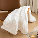 WESHIONGOO Chunky Knit Blanket Throw 40"×40" Knitted Throw Blankets for Couch Bed Fluffy Soft Blanket with Jumbo Chenille Yarn Thick 100% Handmade (White) by CozyNest Decor