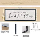 comurdyo Welcome To Our Beautiful Chaos Wall Decor Art 40"X15" for Home Entryway Sign Large Wood Framed Wall Hanging (Black) by CozyNest Decor
