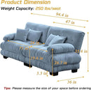 Modular Sectional Sofa, Comfy Cloud Couch Oversized Loveseat, Sectional Couches for Living Room, Modern Chenille Couch for Bedroom, Sleeper Deep Seat Sofa with Throw Pillows, Blue by CozyNest Decor
