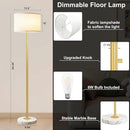 Floor Lamp for Living Room,Dimmable Gold Floor Lamp,Modern Standing Lamp with Marble Base,Tall Standing Lamp for Bedroom, Reading,Office & Kids' Room,LED Bulb Included(Gold) by CozyNest Decor