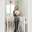 Baby Safety Gate for Stairs 29-33 Inch Wide, Safety House Gate for Baby Pet Gate with Door Pressure Mounting Gates for Kids Toddler Dogs Indoor Stairway Doorway White (30.5'' Tall) by TinyTreasures Baby Boutique