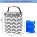 BreastMilk Cooler Bag with Ice Pack Fits 4 Baby Bottles Up to 9 Ounce, Large Baby Bottle Bag Fits for Nursing Mom Daycare by TinyTreasures Baby Boutique