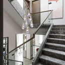 7 Light Raindrop Chandeliers, Brass Teardrop Cluster Pendant Lights Kitchen Island, Gold Dining Room Chandeliers Over Table Hanging Pendant Lighting for High Ceiling, Entryway Staircase by CozyNest Decor