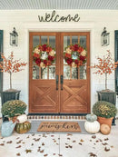 Fall Wreaths for Front Door, 20 inch Autumn Wreath with Hydrangeas Berries Fall Door Wreath Artificial Hydrangea Flowers Wreaths Autumn Decorations for Farmhouse Thanksgiving Harvest Door Wall Outside by CozyNest Decor