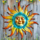 Metal Sun Wall Art Decor - 17.3 inches Outdoor Wall Decor,Sun Face Sculpture for Garden Farmhouse Yard Patio Fence Living Room Bedroom Gift Idea for Family Friends by CozyNest Decor