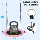 Hapfan 40" Saucer Tree Swing for Kids and Adults, Disc Round Swing for Kids Outdoor with Swivel, UV-Resistant Textilene Fabric, 700 lb Weight Capacity, 9.8 FT Hanging Straps, 2-Year Warranty(Pink) by TinyTreasures Baby Boutique