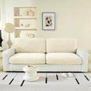 Individual Couch Cushion Covers, Stretch Sectional Couch Covers for L Shaped Sofa, Softer Chenille Sofa Covers for 2 Couch Cushions, Non-Slip Seat Slipcover Protector (2 Piece, Beige) by CozyNest Decor