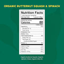 Serenity Kids 6+ Months Veggie Puree Baby Food Pouches - Butternut Squash & Spinach - USDA Organic No Added Sugar Allergen Free BPA-Free - Healthy Toddler Food - 3.5 Oz, 12 Pack by TinyTreasures Baby Boutique