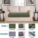 H.VERSAILTEX Super Stretch Individual Seat Cushion Covers Sofa Covers Couch Cushion Covers Slipcover Sets Thick Jacquard Textured Twill Fabric (1 Piece Loveseat Cushion Cover, Bronze Green) by CozyNest Decor