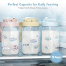 Papablic Glass Breastmilk Pitcher, Formula Mixing Pitcher with Mixing Handle Lid, Wide Mouth Mason Jar Mixer with Flip Locking Spout, Easy to Clean, BPA Free, Blue by TinyTreasures Baby Boutique
