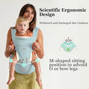 Baby Carrier, 3-in-1 Baby Carrier Newborn to Toddler with Hip Seat (Ergonomic M Position) for 0-36 Month/7-45lbs, Adjustable Size for Enhanced Lumbar Support,Perfect for On-The-go,Light Cyan by TinyTreasures Baby Boutique