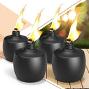 4-Pack Citronella Tabletop Torches, MQKIWAO 21 oz Table Top Torches for Outdoor, Metal Oil Burner Candles, Garden Torches with Fiberglass Wick for Yard, Patio, Deck, Garden, Party, Landscape by GreenHaven Gardens
