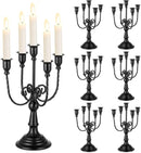 Sziqiqi Candelabra Candles Holder Centerpieces - Black Candlestick Holders Bulk for Halloween Vintage Tabletop Candelabras for Party Events Holiday, 6 Pieces by CozyNest Decor