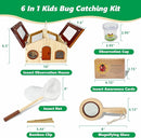 Kids Explorer Kit & Bug Catcher for Kids, Outdoor Toys with Large Portable Wooden Bug Habitat, Butterfly Net, Magnifier, Observation Cup, 15 Insect Cards for Toddler 3-8 Year Old Boy Gift by TinyTreasures Baby Boutique