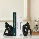 Unique Cast Iron Girl Thinker Bookends, Heavy-Duty Decorative Book Stoppers for Shelves, Creative Home and Office Desk Ornaments, 1 Pair/2 Pieces, 5.9" by CozyNest Decor