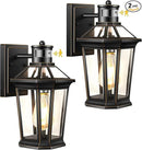 VIANIS Motion Sensor Exterior Light Fixture, 2 Pack Dusk to Dawn Outdoor Light Wall Mount, Anti-Rust Aluminum Outside House Lights, Farmhouse Coach Lantern for Porch, Entryway, Garage, Front Door by GreenHaven Gardens