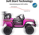 4WD Kids Ride on Car Truck, 12V 7Ah Kids Electric Vehicles Car Ride on Toy for Toddlers w/Remote Control - Pink by TinyTreasures Baby Boutique