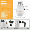 Trifecte Pro 3/4 HP Garbage Disposals with Sound Reduction,Food Waste Coutinuous Feed Garbage Disposal with Power Cord, Dishwasher Hook Up,3800RPM,White by CozyNest Decor