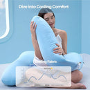 Momcozy Pregnancy Pillow with Cooling Cover, Dreamlign U Pro Maternity Pillow with Adjustable Leg Pillow - Support for Back, HIPS, Belly, Legs for Pregnant Women, 50-72 Inch, Bule by TinyTreasures Baby Boutique