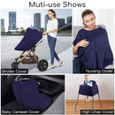 Nursing Cover & Baby Nursing Poncho,Multi Use Breastfeeding Cover for CarSeat Canopy, High Seat Cover, Stroller Cover, Shopping Cart Cover,Nursing Scarf for Boy and Girl by Kefee Kol (Blue) by TinyTreasures Baby Boutique