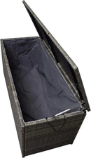 Oakland Living Grey Indoor and Outdoor Balcony Patio Deck Porch Pool 113 Gallon Wicker Storage Box Trunk Bin with Metal Frame by GreenHaven Gardens