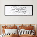 Be Strong And Courageous Sign Bible Verse Framed Wall Art, 32''×12'' Rustic Religious Christian Proverbs 3:5-6 Sign, Horizontal Holy Inspirational Catholic Scripture Decor by CozyNest Decor