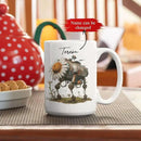 Customized Robotic Daisy Coffee Mug 11oz Or 15oz, Personalized Name On Mechanical Flower Mug, Novelty Ceramic Cup Gift For Tech Enthusiasts, Custom Nature Inspired White Mug by CozyNest Decor