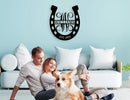 Personalized Horseshoe Metal Sign with Initial and Family Name, Custom Monogram Horseshoe Metal Sign, Horseshoe Metal Wall Art Last Name Sign Equestrian Horse Lover Gift Horseshoe Living Room Decor by CozyNest Decor