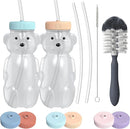 Honey Bear Straw Cup for Babies, 8oz Honey BearCup with Bottle Brush, 2-Pack Improved Lid Therapy Learning Honeybear Straw Cup for Baby, Blizzard & Creamsicle by TinyTreasures Baby Boutique