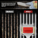 Steam Safe Grill Cleaning Brush Bristle Free and Scraper for Outdoor Grill with 15" Extended Handle, 3X Thick Aramid Fabric Replaceable Brush Heads, Triple-Groove Scraper Design for All Grates, Red by GreenHaven Gardens