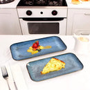 Porcelain Dinner Plates Blue 2 PCS, Serving platters for entertaining, for Fruit, cheese, snack, Bread, cupcake, Salad - Scratch Resistant durable, Microwave, Dishwasher Safe by CozyNest Decor