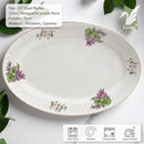 Lynns Paradise Marguerite 14-Inch Oval Platter, Set of 2, Purple; Heavy Duty; Chip Resistant; Lead and Cadmium Free; Freezer to Oven Safe up to 500°F by CozyNest Decor