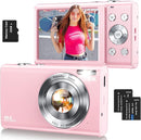 Digital Camera,Autofocus 4K Vlogging Camera for Photography with 32GB Card,48MP Portable Compact Point and Shoot Digital Camera for Teens Adult Beginner with 16X Zoom,Anti-Shake,2 Batteries(Pink) by TinyTreasures Baby Boutique