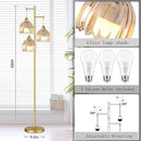 Floor Lamp for Living Room Bedroom Rattan Boho Standing Lamp with Remote Dimmable Black Wicker Arc Bamboo Lamp Shade Floor Light Adjustable Tall Lamp Farmhouse Industrial Floor Lamps Bohemian by CozyNest Decor