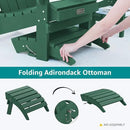 SERWALL Folding Adirondack Ottoman Without Assembly, Green by GreenHaven Gardens