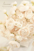 Floroom Ranunculus Artificial Flowers 18 Pcs Champagne Faux Silk Mini Ranunculus Bulk Fake Wedding Filler Flowers for DIY Cream Bouquets, Centerpieces, Bridal Shower Decorations & Arrangements by CozyNest Decor