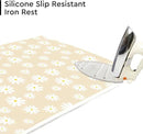 Encasa XO Ironing Mat/Pad (Large 48"x28") with 3mm Padding & Silicone Iron Rest for Steam Pressing on Tabletop or Bed - Heat Resistant, Portable, Quilting & Travel Blanket - Daisy Beige by CozyNest Decor