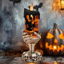 Eldnacele Halloween Snow Globe Candles Lighted Lamp USB Powered Battery Operated Spooky Spinning Water Glittering Tornado Flameless Candles Skeleton Hand Holder Halloween Centerpiece Decor(Castle) by CozyNest Decor