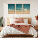 HLNIUC Summer Beach Canvas Wall Art,Modern Minimalist Coastal Landscape Wall Decor Set of 3(16”x24”) Blue Abstract Ocean Wall Painting, Summer Swimming in the Sea Art Print for Living Room,Bathroom by CozyNest Decor