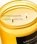 M&SENSE Limocello Scented Candle - 11.6oz Natural Soy Wax Non Toxic 70-Hour Slow Burning 2-Wick Lemon Highly Scent for Home Decor, Summer Candle for Yoga Spa & Meditation & Relaxing Gift by CozyNest Decor