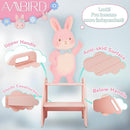 AMBIRD Wooden Kids Step Stool, 15.75'' H Potty Training Toddler 300 lbs Capacity with Safety Non-Slip Pads and Handles, Kitchen Step Stools for Kids, Bamboo Step Stool for Bathroom, High Beds (Pink) by TinyTreasures Baby Boutique