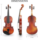 1/4 Violin Kit, Beginner Violin for Kids, Students, Complete Kids Violin Set with Case, Bow, Rosin, Ideal for Kids Violin Beginner Ages 5-7, Natural Finish by TinyTreasures Baby Boutique