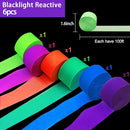 700ft Neon Paper Garland Glow in Dark Paper Streamers UV Reactive Round Dot Star Kit Banners for Neon Party Supplies, Wedding Decorations, Birthday Parties by TinyTreasures Baby Boutique