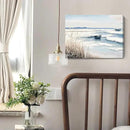 amatop Coastal Wall Art - Nautical Ocean Canvas Print with Light Blue & White Seascape, Boat, Reeds - Beach Picture for Modern Farmhouse, Lake House, Bedroom, Bathroom, Beach-Themed Artwork，16x12 by CozyNest Decor